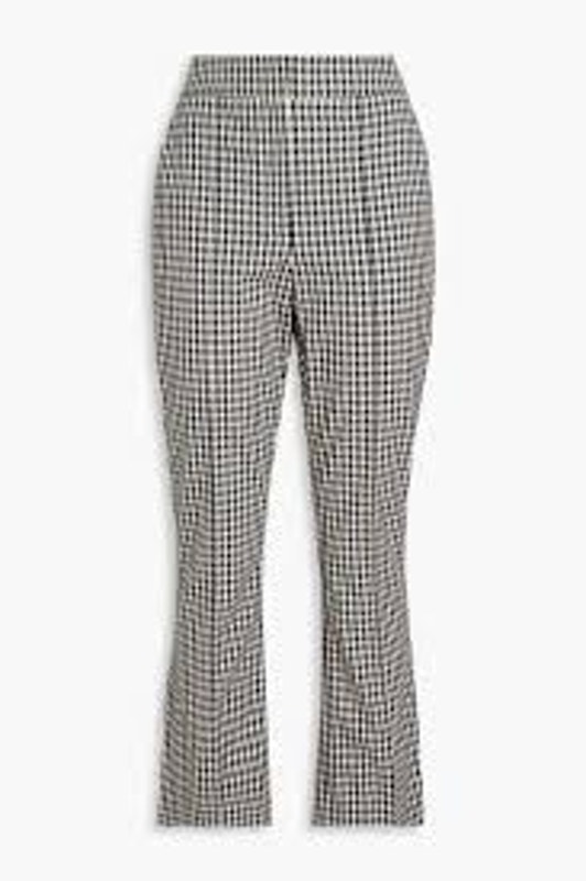 Veronica Beard Black Cream Gingham "Arte De Prince Of Wales" Straight Pants Sz 6